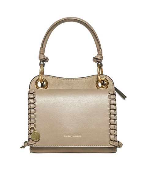 see by chloe mini tilda|SEE BY CHLOÉ Tilda mini whipstitched leather and suede .